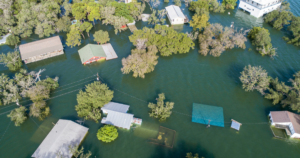 houses flooded, environmental damage