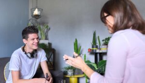 counsellor in session with a school student